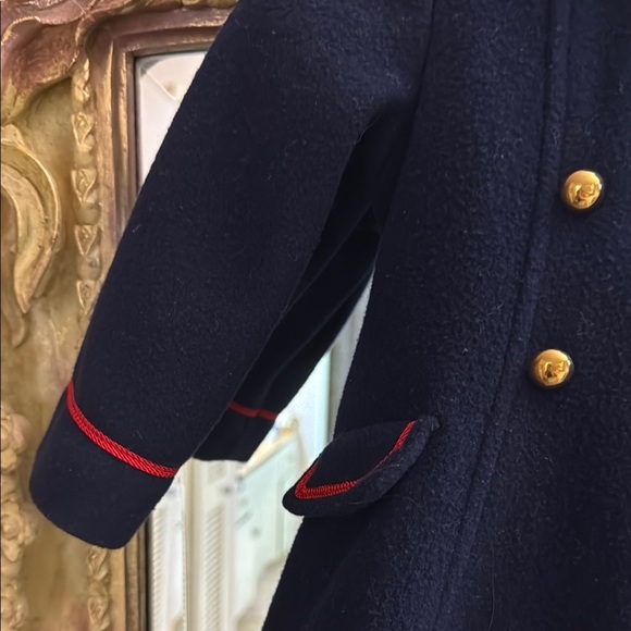 Vintage Rothschild’s classic navy wool coat with red trim and matching hat - Picture 3 of 9
